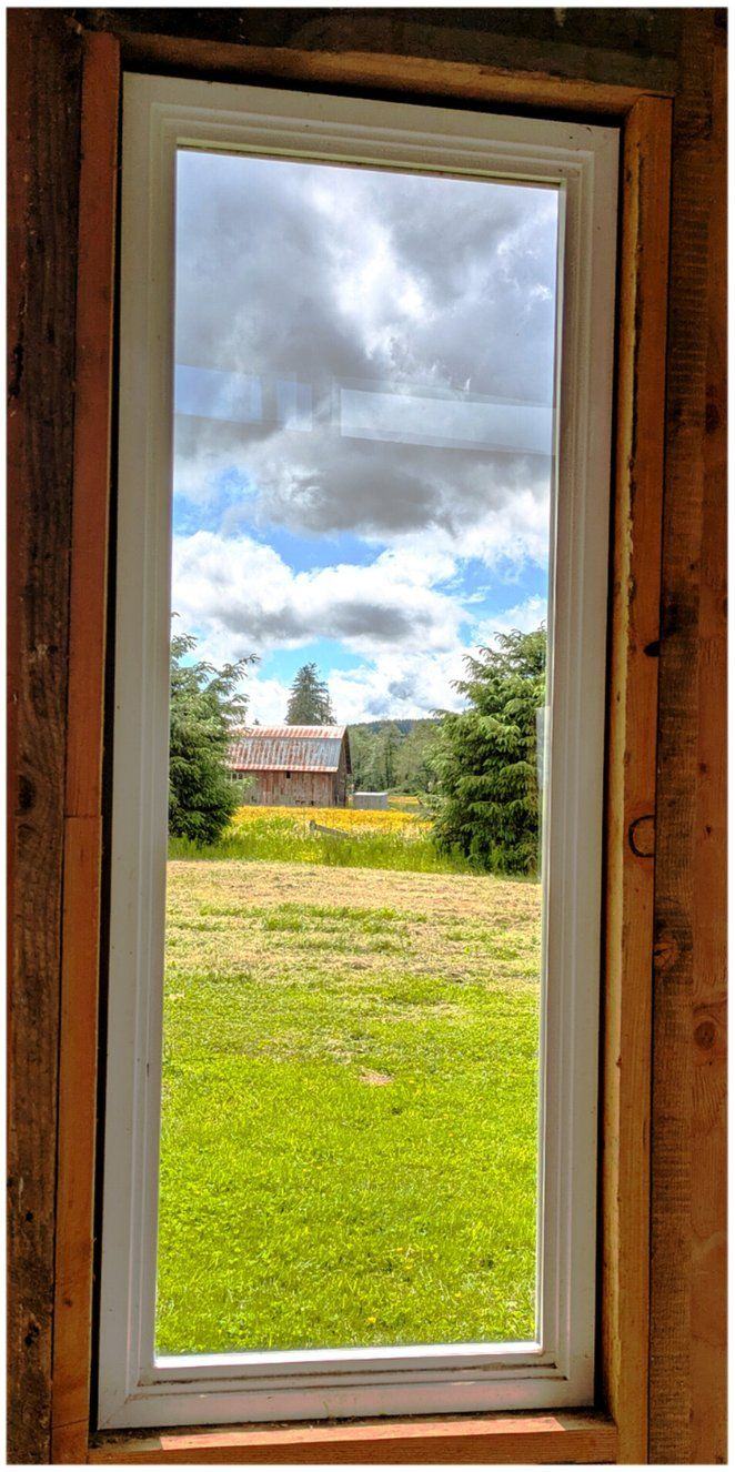 Crystal-clear farmhouse window glass after cleaning