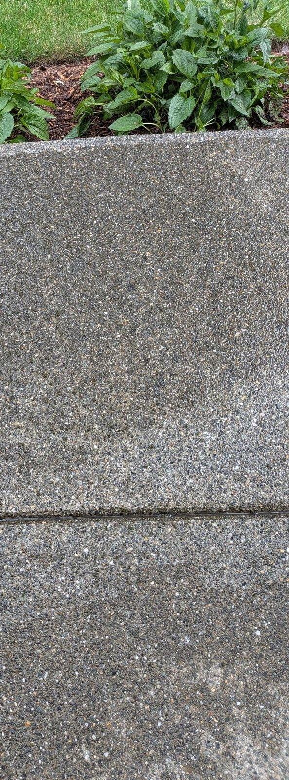 Dull, dirty concrete before pressure washing